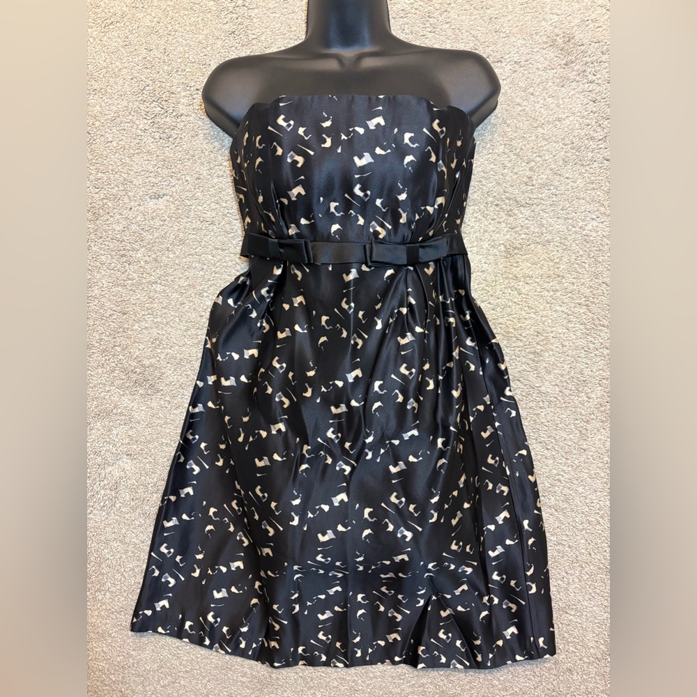 Milly New York Silk Strapless Black Cocktail party Dress Sz 6